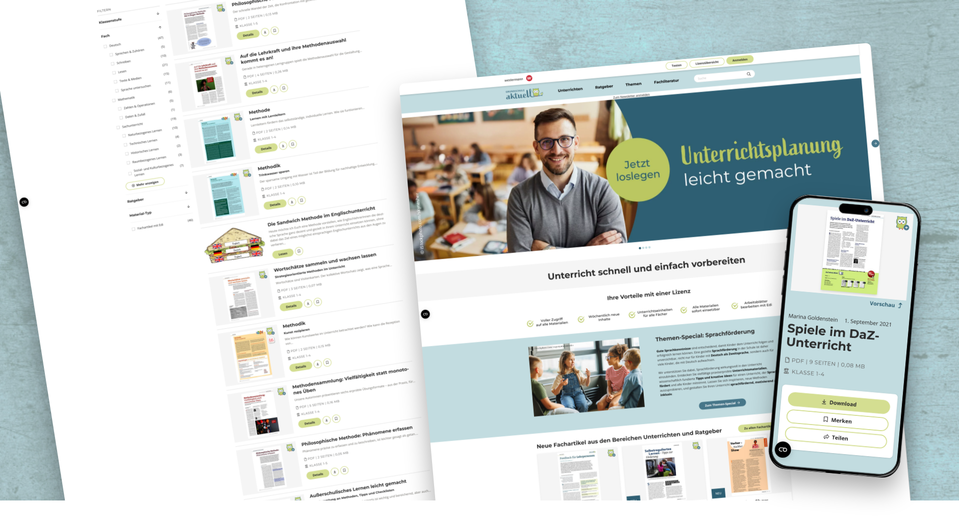 Screenshot der Westermann Grundschulportal Website Screenshot der Westermann Grundschulportal Website